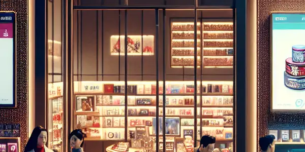 A stylish adult pleasure shop featuring inviting displays, a warm atmosphere, and a focus on safety and privacy.